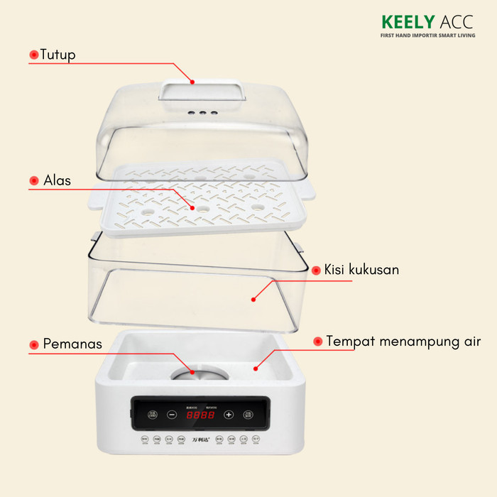 Food Steamer Kukusan Listrik Susun Pemanas Makanan Elektrik Serbaguna