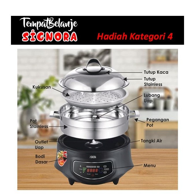Signora Steam Cooking Pot Steamer Cooker Kukusan Listrik
