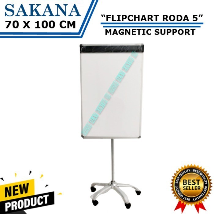 

Flipchart SAKANA 70 X 100 Cm Kaki Roda 5 / Papan Tulis Flip Chart