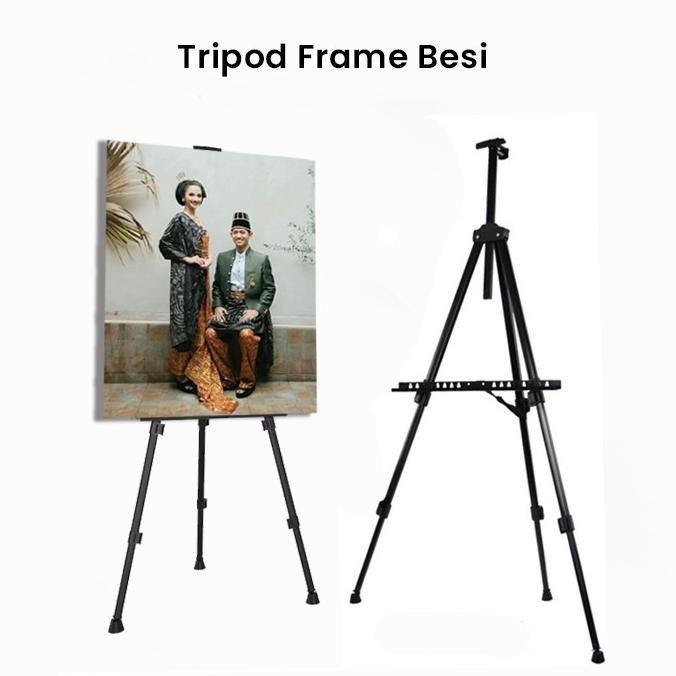 

Standing Tripod Wooden Easel Tripod Kayu Stand Lukis Bingkai Foto - Tripod Besi, 150 cm