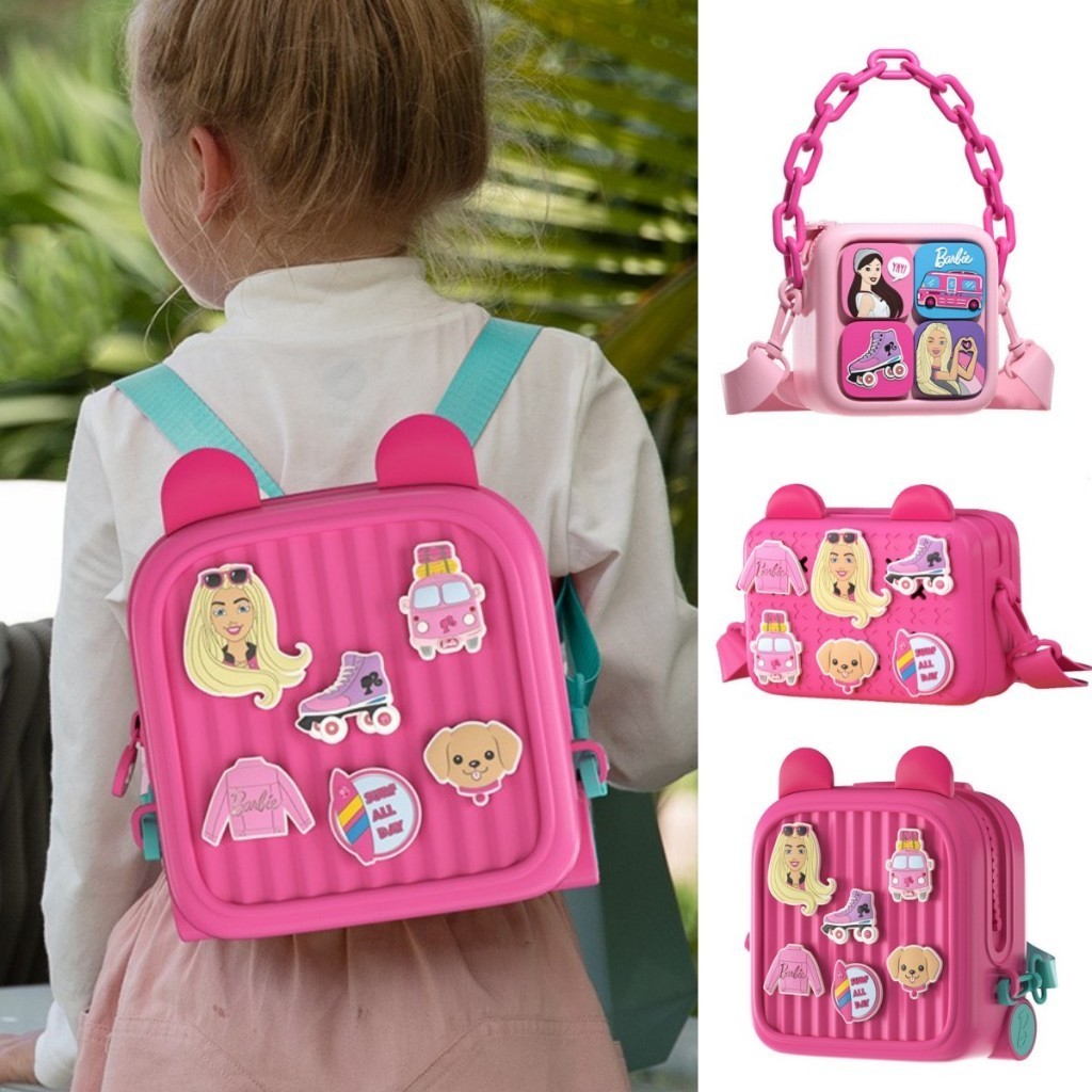 

Aksesori Barbie asli ransel tas bahu modis tas tangan luar ruangan tahan air kartun DIY bayi untuk hadiah anak perempuan