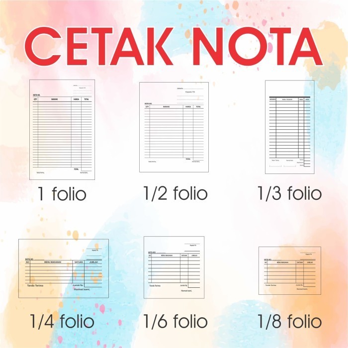 

Cetak Nota n 3 Rangkap/Ply nless Tanpa Karn + Nomr