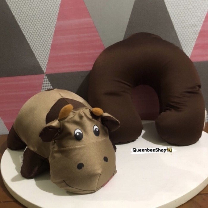 Um [Terlaris] Boneka Bantal Leher Moopi Sapi 2In1 Reversible