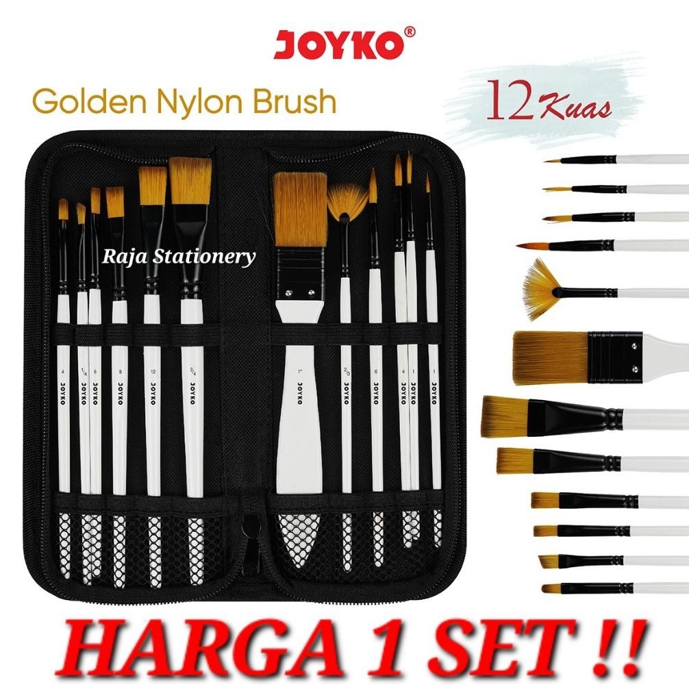

Berkualitas Joyko Art Brush Set / Set Kuas Lukis Cat Acrylic Watercolour Brs-18 Sale