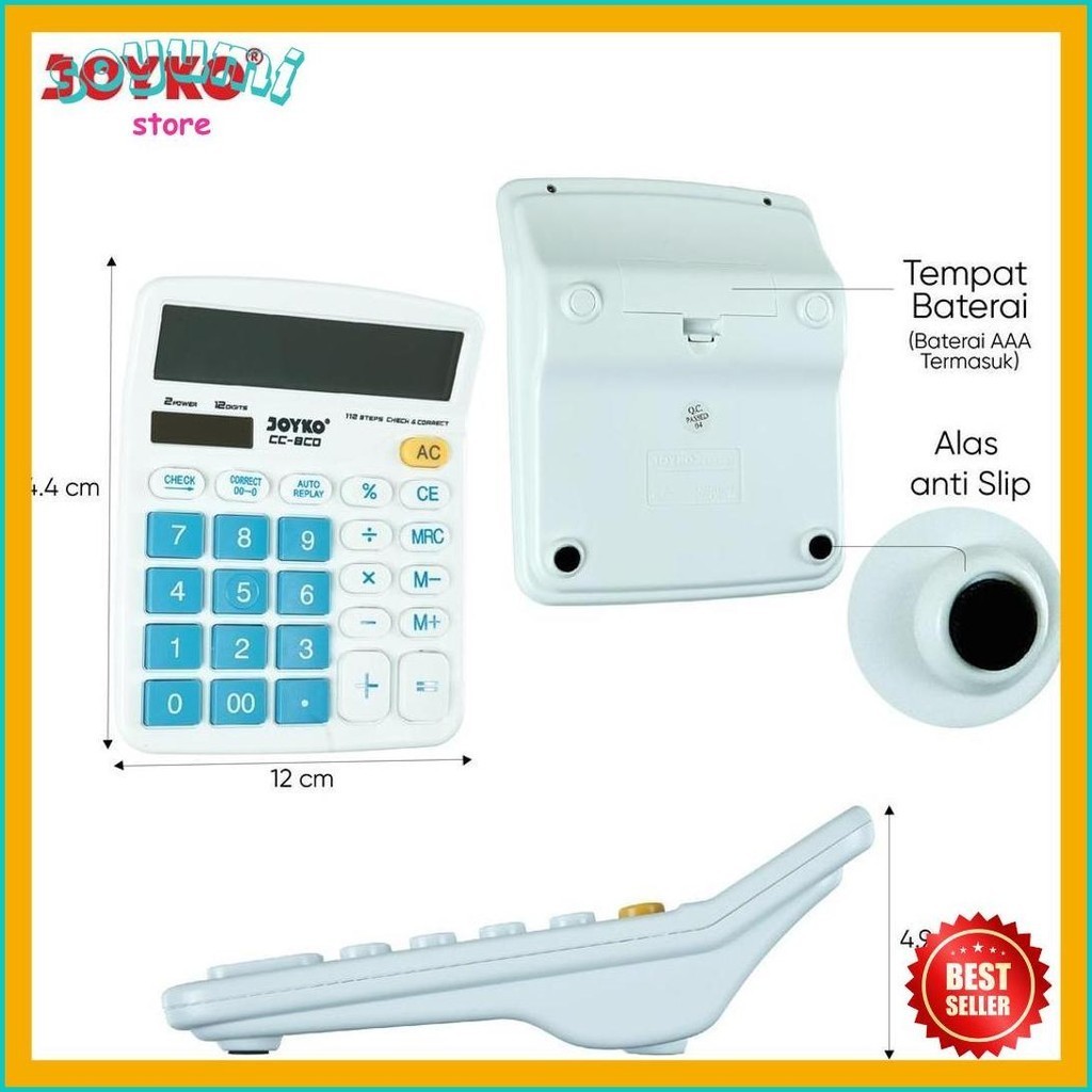 

Calculator Kalkulator Joyko Cc-8 12 Digits Check Correct (Cod)