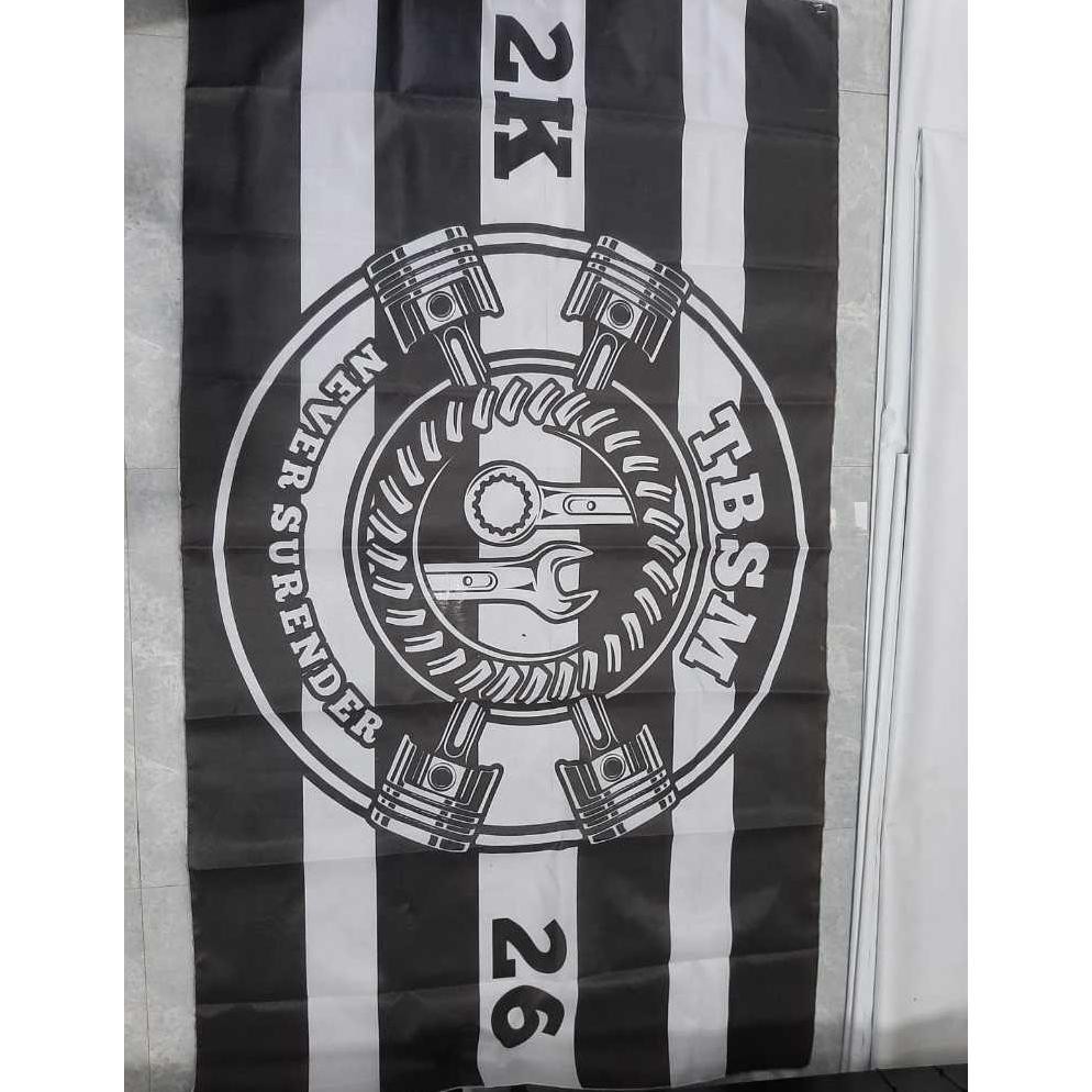 jk-54 Cetak Bendera Custom Logo / Desain Sendiri Kain Satin Satuan Sale