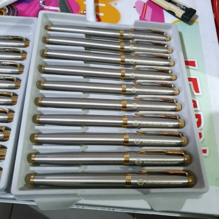 

Arom Pulpen Parker Original New Im Brushed Metal Gratis Custom Grafir Nama