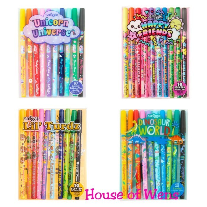 

Arom Smiggle Pen Pack 10 Scented Ballpoint Original - Pulpen Smiggle