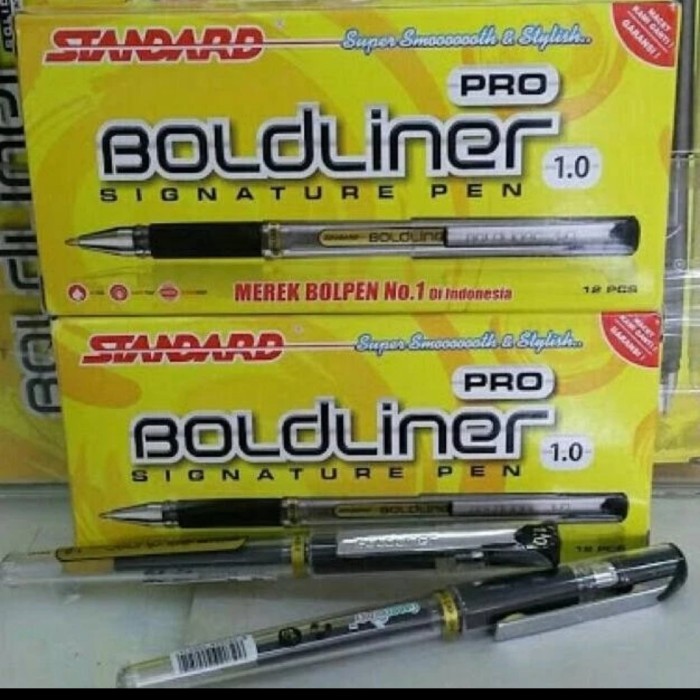 

Arom Pulpen Standard Boldliner Pro Hitam 1.0 1 Lusin 12 Pcs Harga Promo !!!