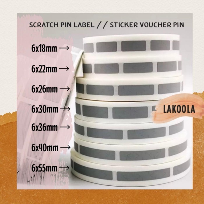 

label gosok / scratch label / penutup pin voucher 6x55 mm polos