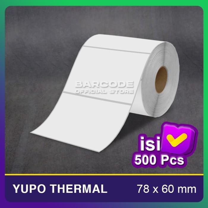 

Label Stiker Yupo Thermal 78x60mm 78x60 de 78 x 60 mm isi 500 Pcs
