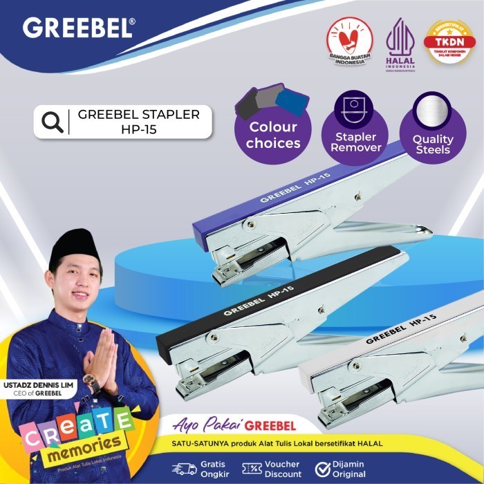 

STAPLER HP-15 /Staples/Cekrekan/Jepretan Kapasitas 16 Kertas