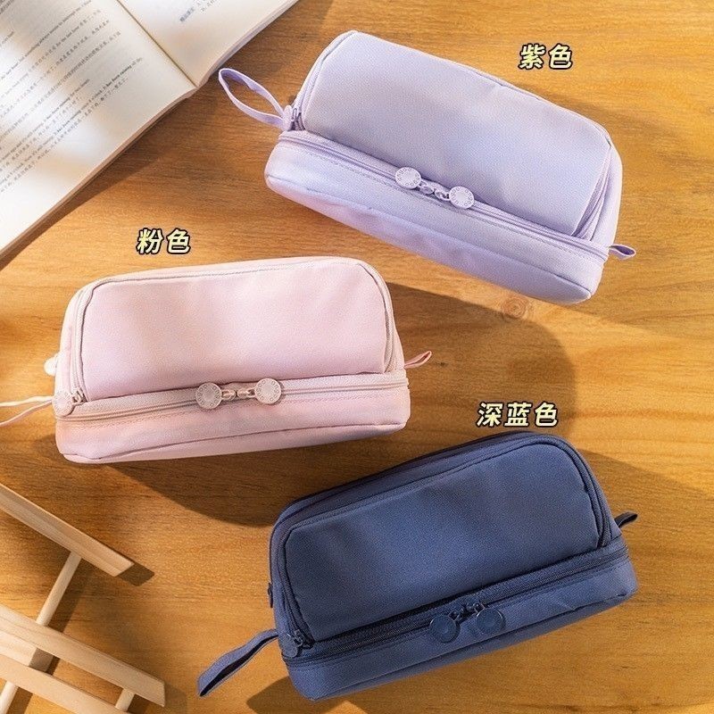 

Large Capacity Stationery Good-looking Middle School Students Pencil Case Simple Pencil Case Pencil Case Multi-Layer Partitioned Student Ins