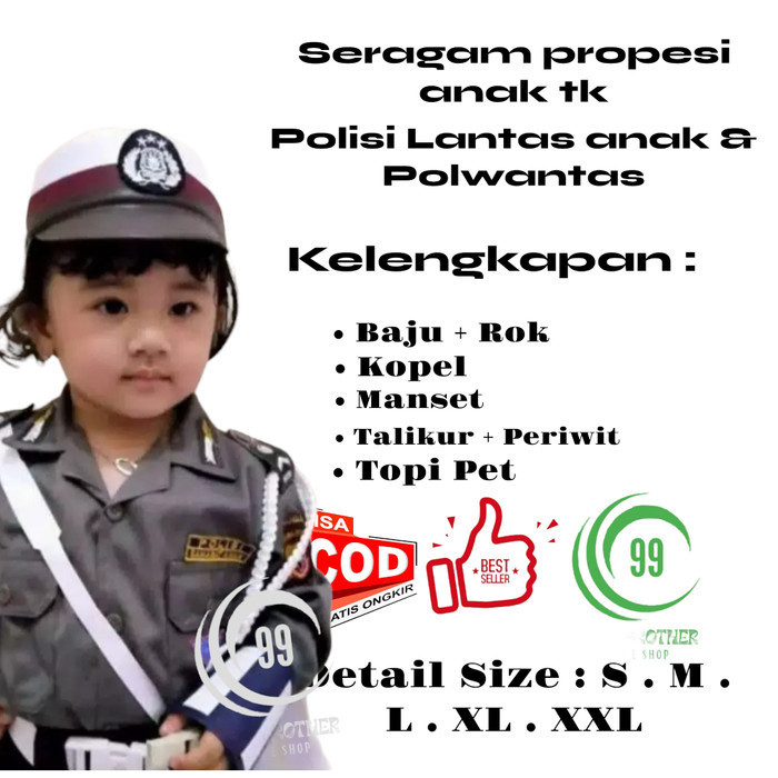 Seragam Polisi Lalu Lintas Anak Tk Ant'Shop