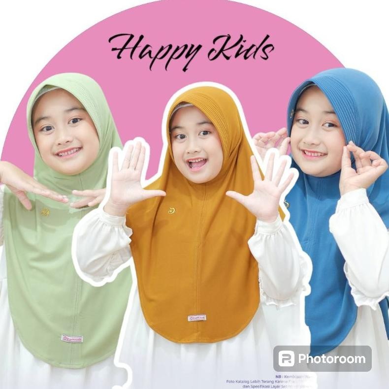 Baruuuu Happy Kids Jilbab Anak Terbaru Ori Daffi Hijab Jilbab Sekolah