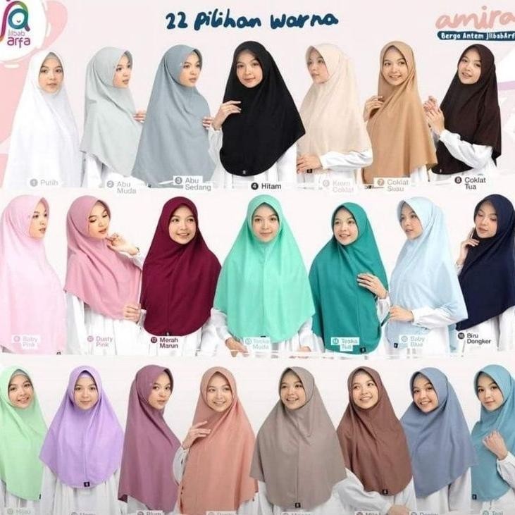 Baruuuu [ Size Xl ] Amira Bergo Antem Orinal Jilbab Arfa Jilbab Kaos Premium Untuk Anak, Remaja Dan 