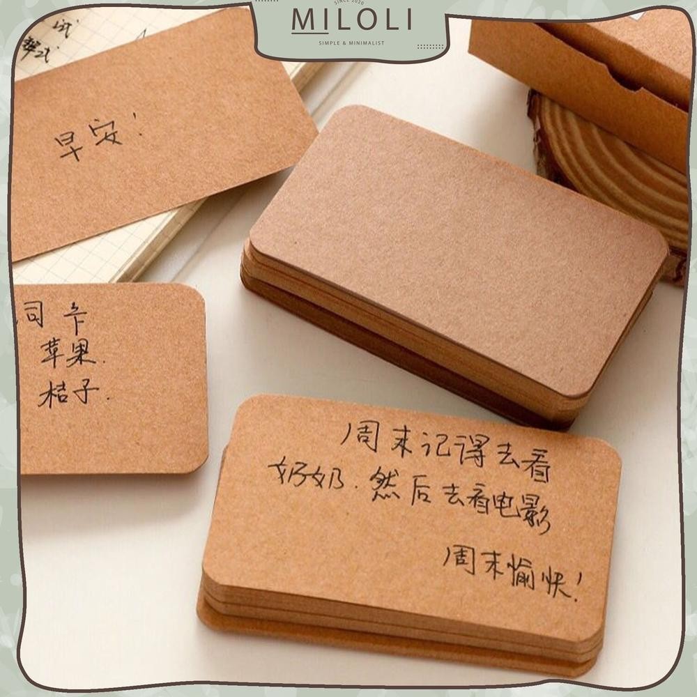 

[Miloli] 100Lembar Kartu Ucapan/ Kartu Kosong Notepad Kertas Kraft Notepad Greeting Cards - F0197 B Cod
