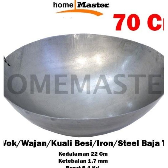 Wok/Kuali/Wajan Besi Baja/Iron/Steel Jumbo Gagang 2 70 Cm Td70