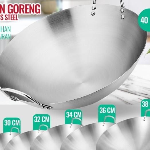 Wajan Stainless 555 Tebal Kuali Pegangan Stainless Steel