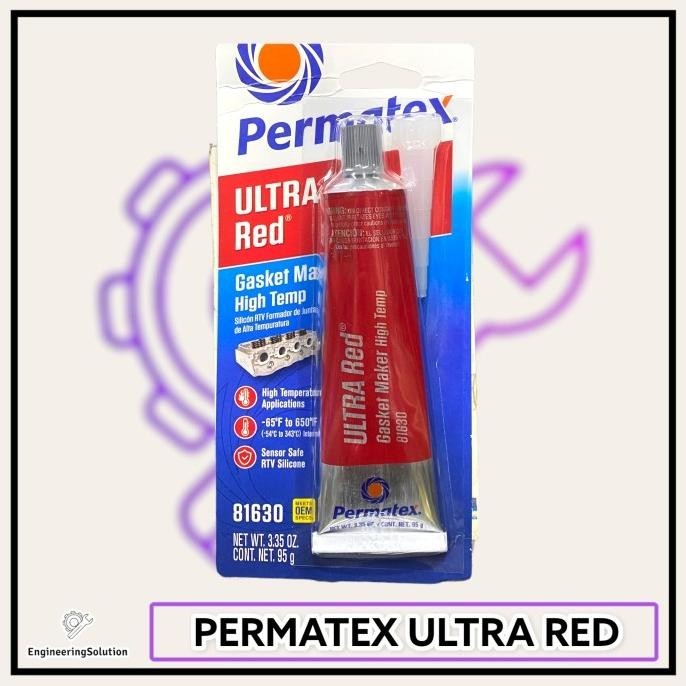 Permatex Ultra Red High Temp 95G / Lem Silikon Permatex Merah Terbatas