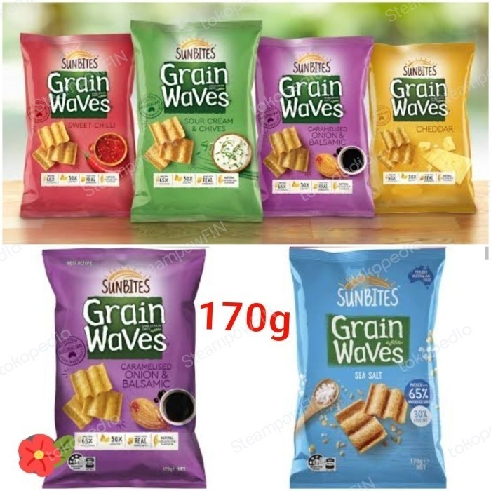 

KOMPLIT Sunbites Grain Waves Sour Cream & Chives Chips Snack Import