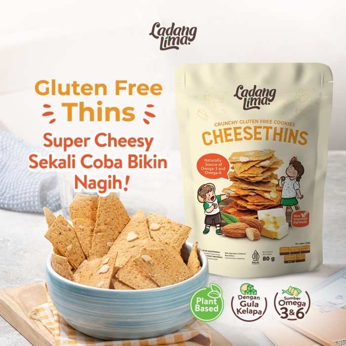 

TERLENGKAP Cheesethins Cookies 80gr Ladang Lima - Healthy Food Snack Gluten Free