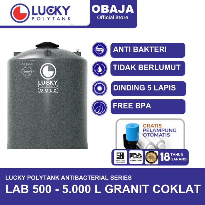 Lucky Polytank Toren / Tandon Air LAB 500 Lucky Polytank Granit Coklat