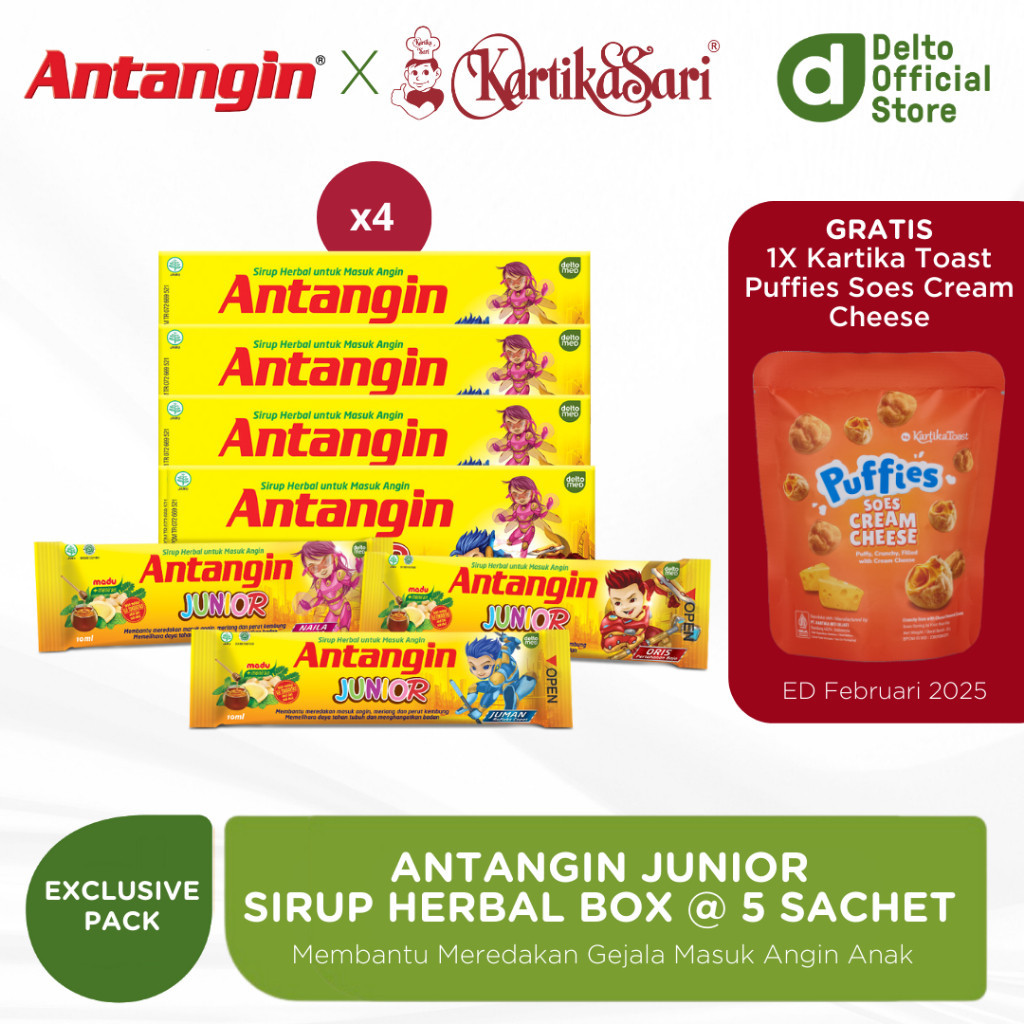 [Antangin X Kartika Sari] 4X Antangin Junior Sirup D5 FREE Soes Cream