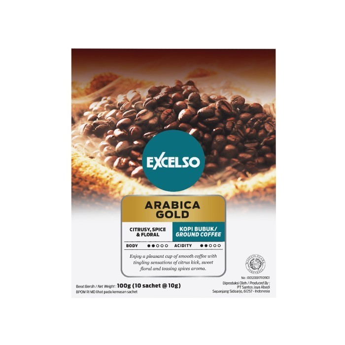 

Excelso Kopi Single Serving Arabica Gold Pack Of 3 Folding Box