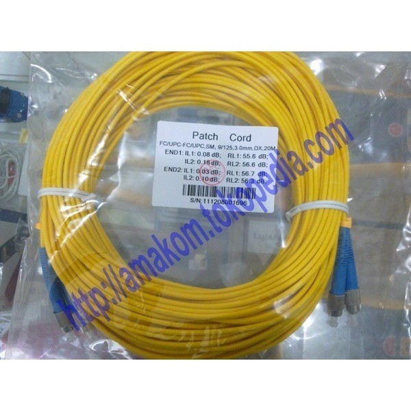 Patchcord SM FC-FC 20m Dx, Corning