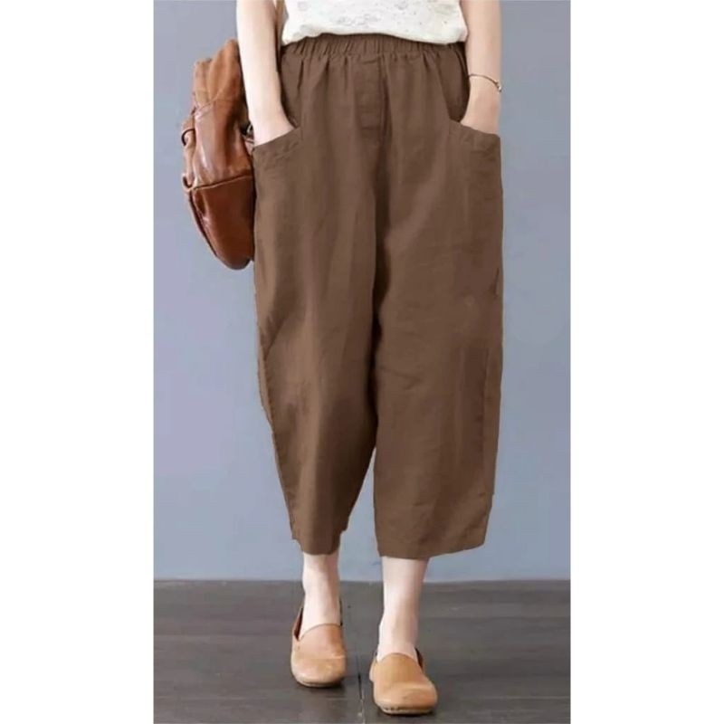 Celana Kulot Wanita Willow Pants Celana Panjang Wanita 7/9 Kulot Korean Style Twill Combed Stretch