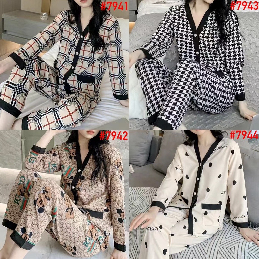 Piyama Wanita PREMIUM Piyama Korea JUMBO Baju Tidur Wanita Dewasa Bahan Satin Lengan Pendek Panjang