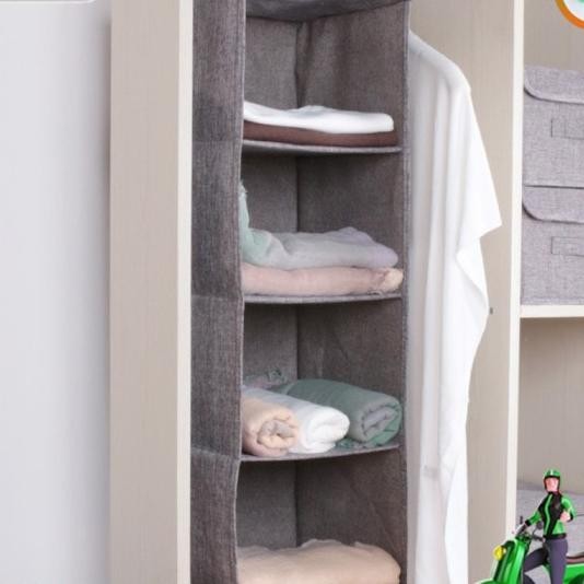 Storage Box Rak Laci Gantung Kain Lipat Gantungan Pakaian Baju Lemari
