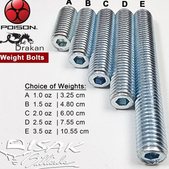 Drakan Weight Bolt - Baut Pemberat Stick Billiard Biliar Poison Cue