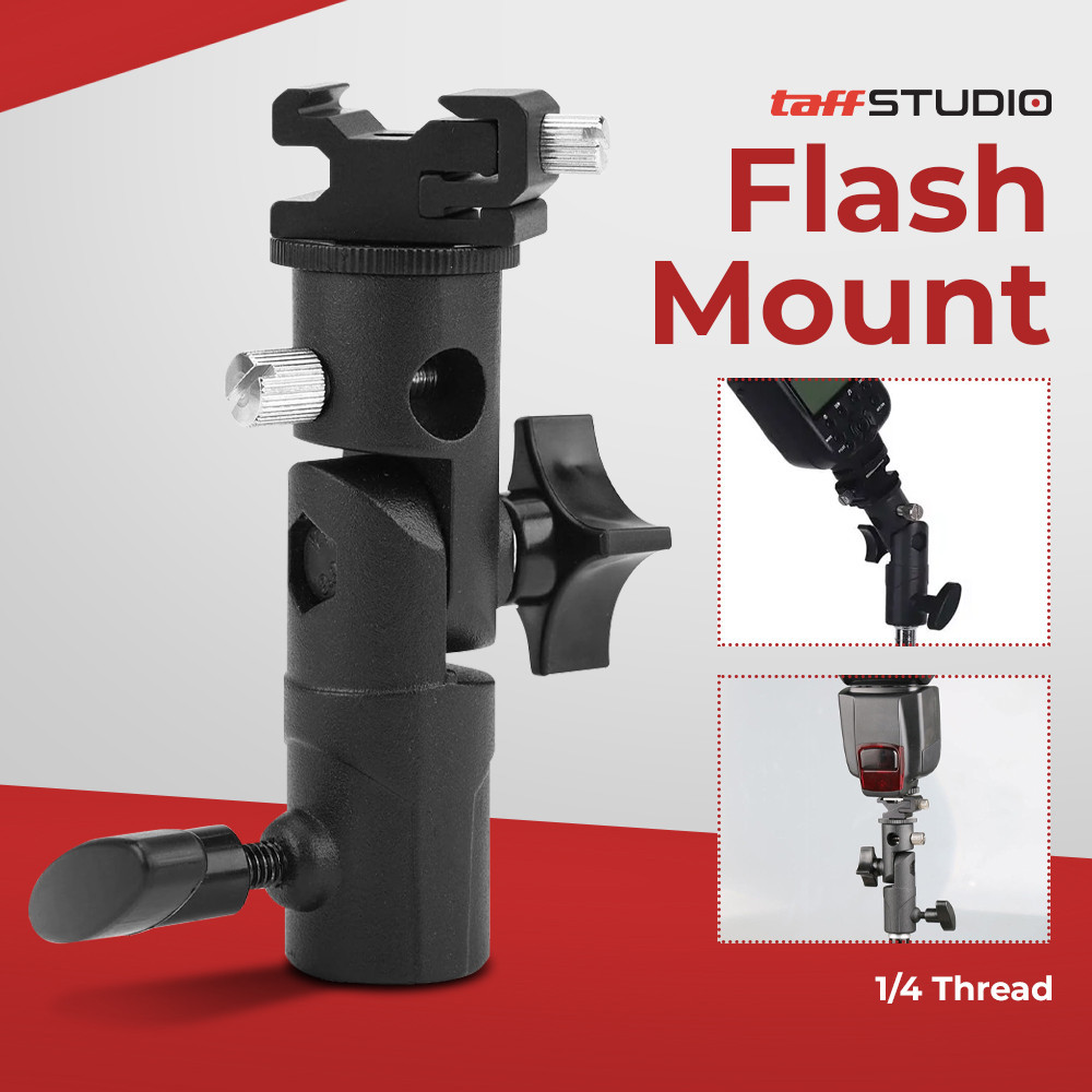 TaffSTUDIO Hot Shoe Swivel Lampu Flash Kamera for Tripod Light Stand - QM3625