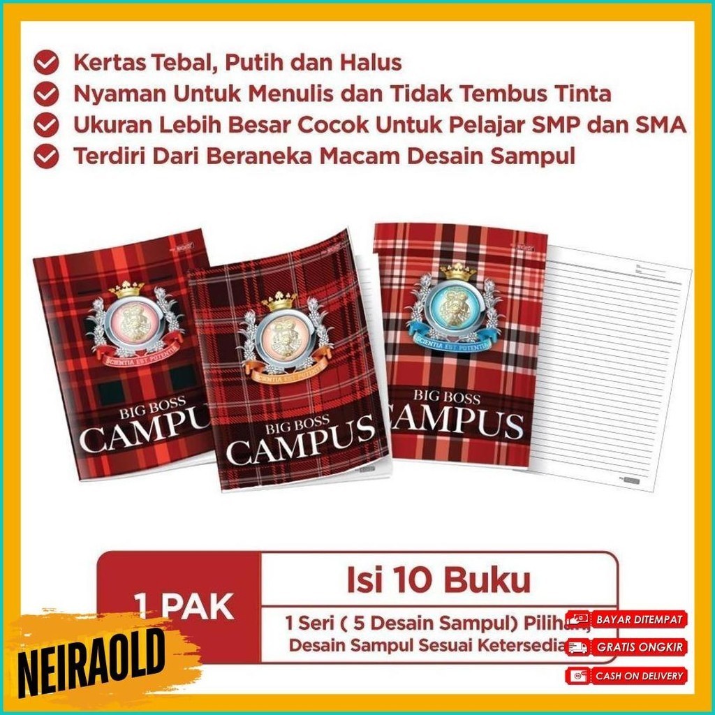 

[Stationery Spectrum] Bigboss Campus Buku Tulis 50 Lembar - Bbo Eb 50 Cam (6.6)