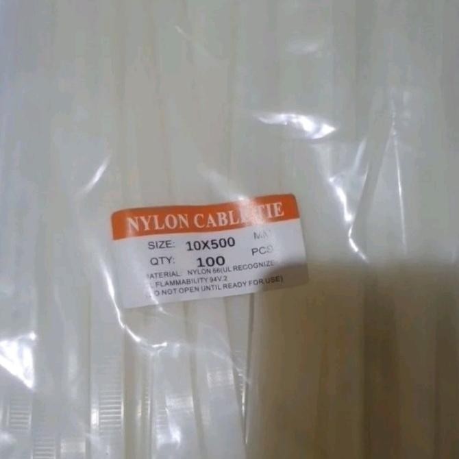 

Kabel Ties 10 X 500 MM Nylon Cable Tie ( Lebar 1 CM X Panjang 50 CM )