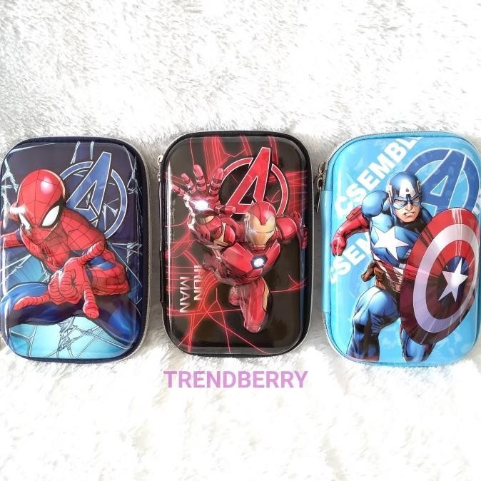 

Pensil Case kotak pensil motif Spiderman/Ironman/Captan America