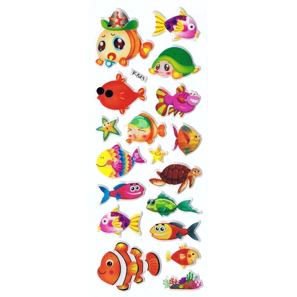 

SK522 Sticker Stiker Penghargaan Motivasi Anak Foam Emboss Fish Ikan Sea