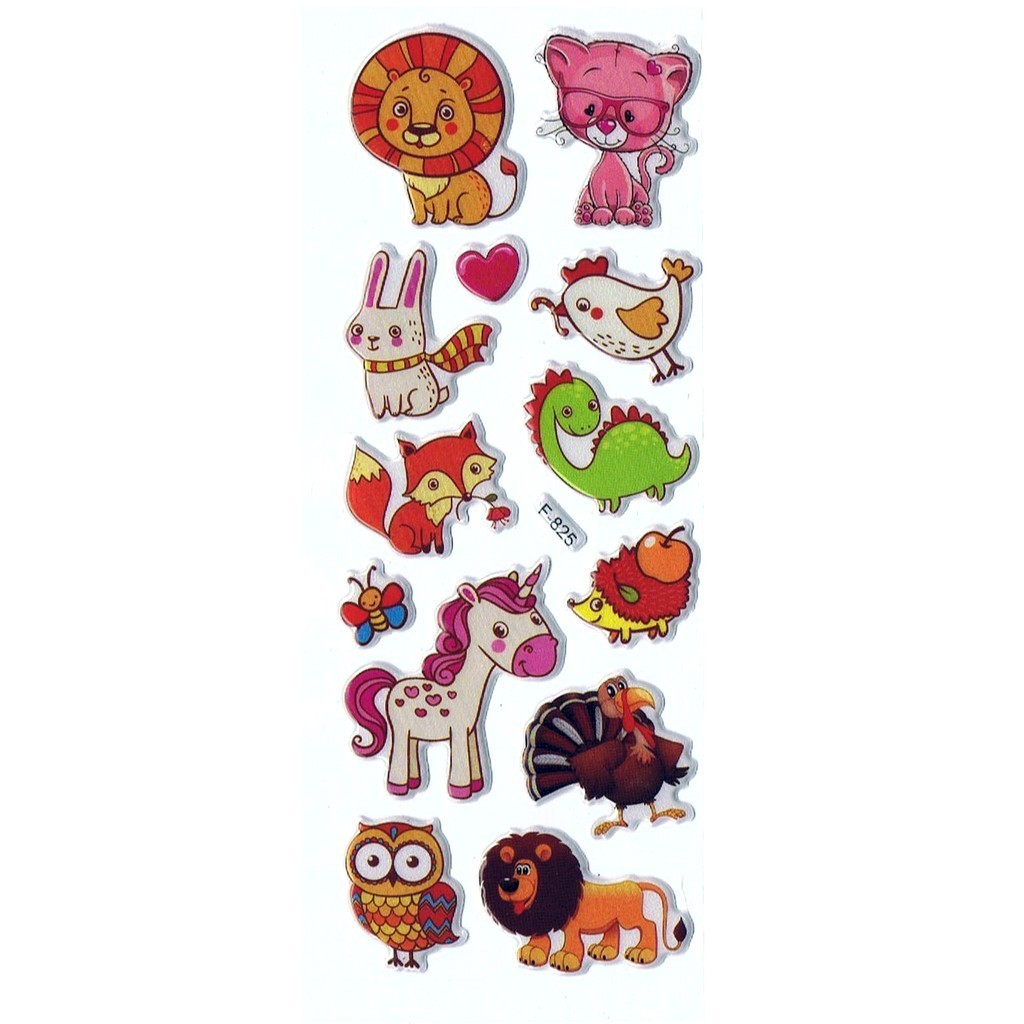 

SK540 Sticker Tempel Tempelan Hiasan Reward Anak Embos Animal Binatang