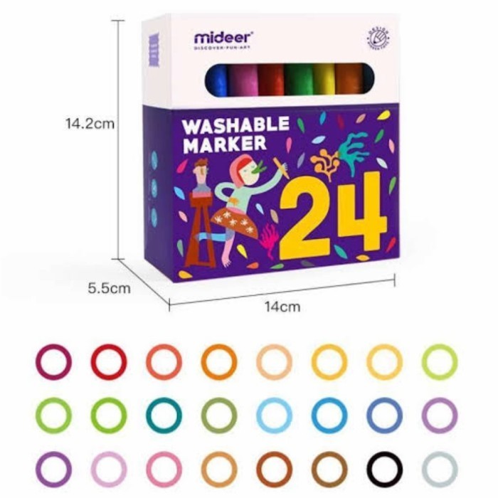 

Sarila Mideer Washable Marker 24 Pc Spidol Warna