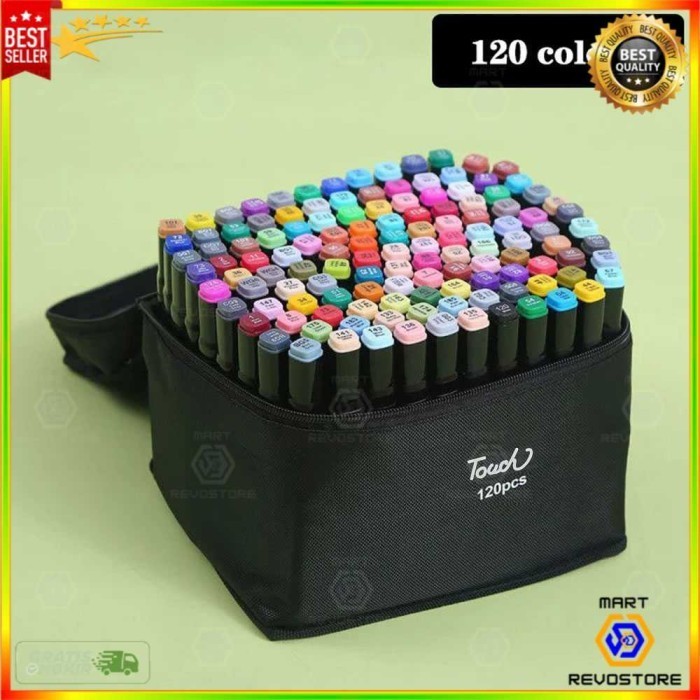 

Sarila Spidol Dual Side Fine Art Brush Art Marker Set 120 Warna