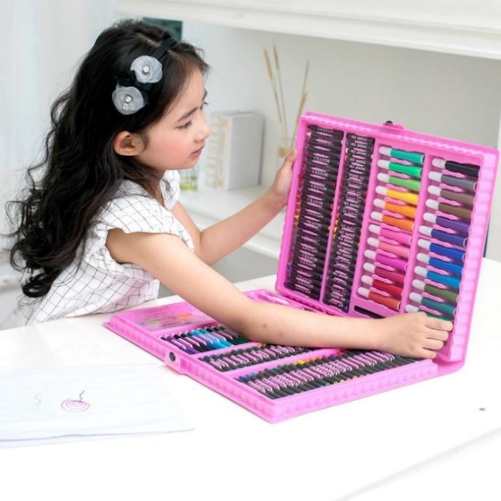

Ew-98 Hc Drawing Set 168Pcs Oil Pastel Crayon 168 In 1 Set Krayon Mewarnai Dan Melukis Lengkap Dengan Cat Air Alat Mewarnai Anak Anak Bentuk Koper Gratis Ongkir
