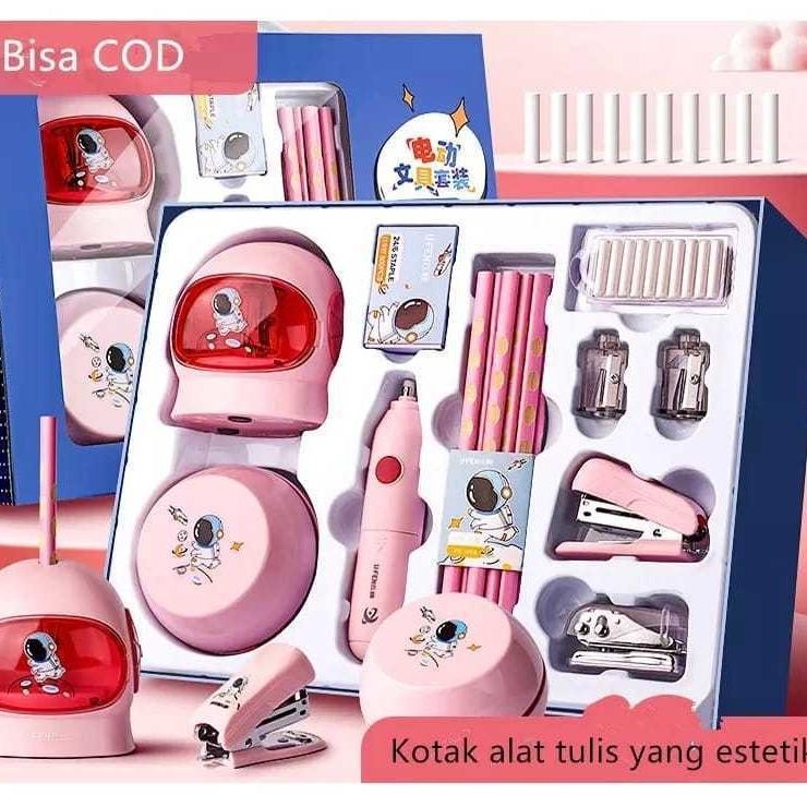 

Nl-8 Set Alat Tulis Sekolah Elektrik Rautan Penghapus Vacum / Electric Stationery Viral