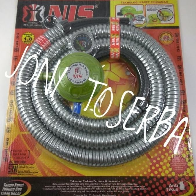 Selang dan Regulator Gas LPG Anti Meledak NIS Logo Kuda Laut