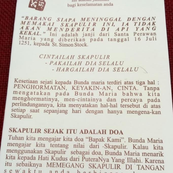 

READY STOCK SKAPULIR COKLAT KARMEL !!!!!