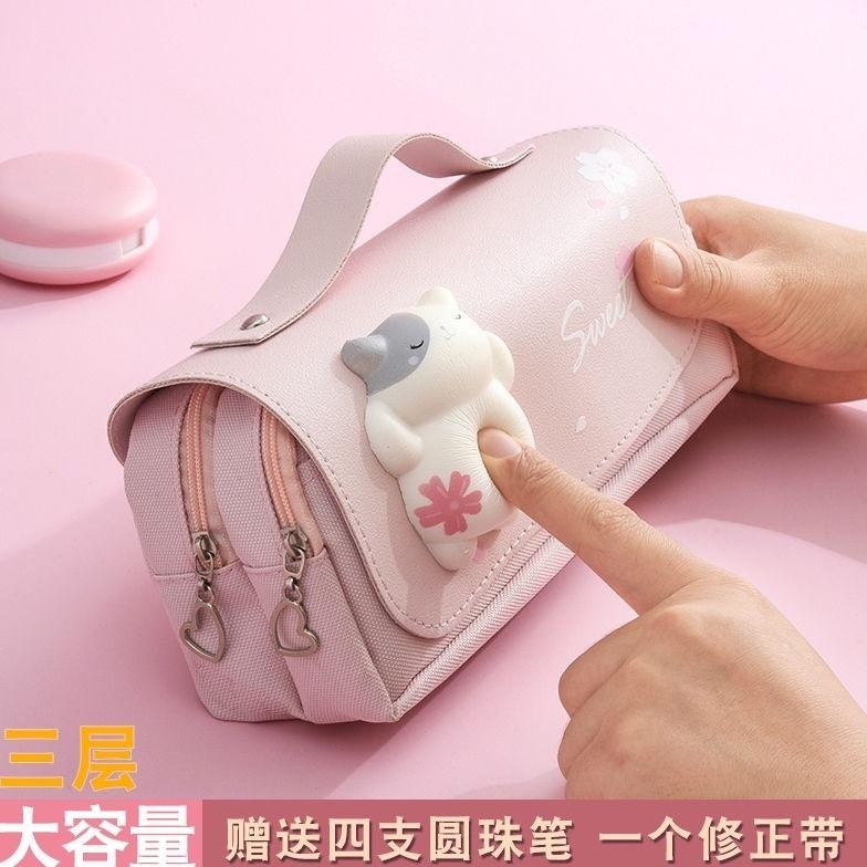 

8.8 Kotak Pensil Dekompresi Perempuan Lucu Lembut Lucu Anak-Anak Siswa Sekolah Dasar Berkapasitas Besar Dengan Dekompresi Multi-Fungs 8.8