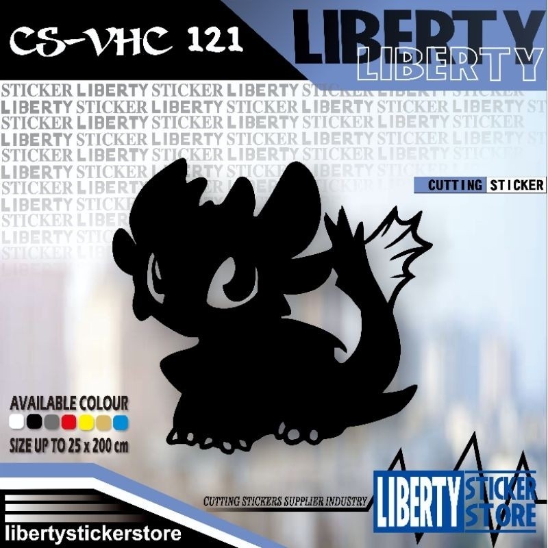bebas pilih warna & ukuran cutting sticker toothless sit | cutting stiker toothless sit | sticker to