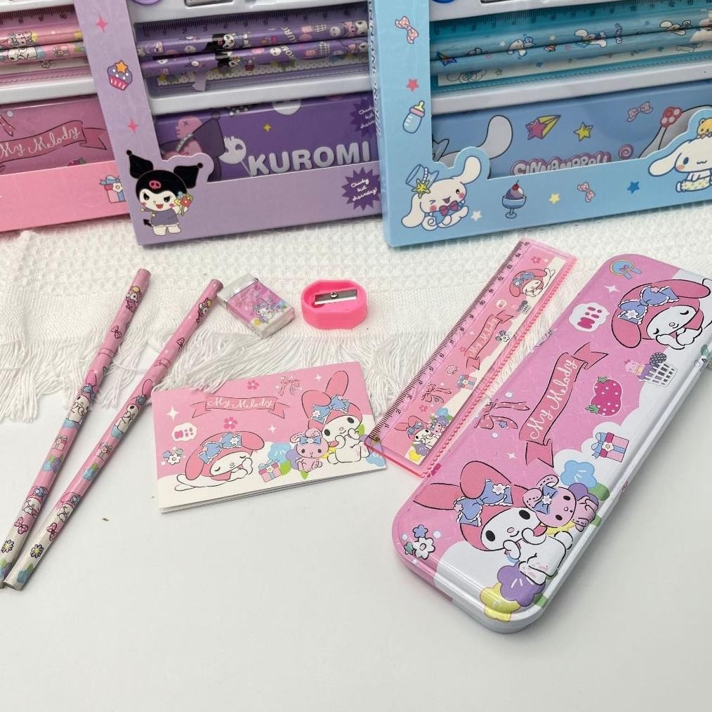 

Stationery Set 6in1 KOTAK PENSIL Kuromi Paket Belajar Kuromi Alat Tulis Set SANRIO MELODY CINNAMOROLL ATK-STAT-SET01
