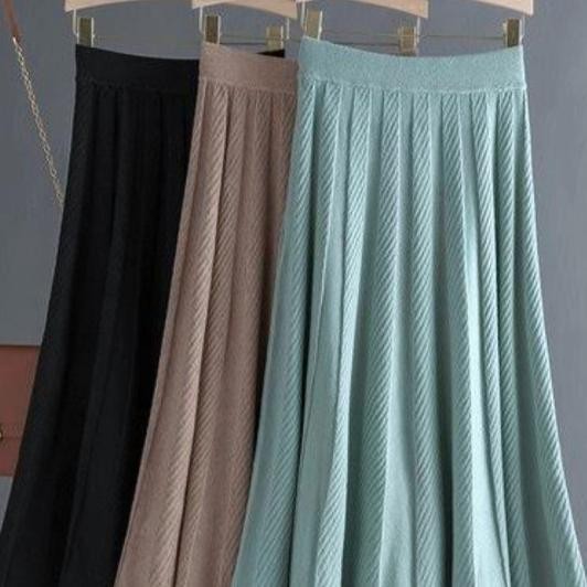 Rok Rajut Panjang Korea Knit Maxi Long Skirt Dewasa